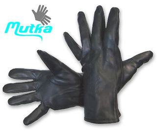 MIESTEN LAMMASSORMIKAS / NAHKAKÄSINE NEULEVUORELLA JA SISÄSAUMALLA - MUTKA 1260MS